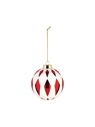 ALESSI | Weihnachtsbaumkugel 9cm DELIGHT Weiss/Rot | rot